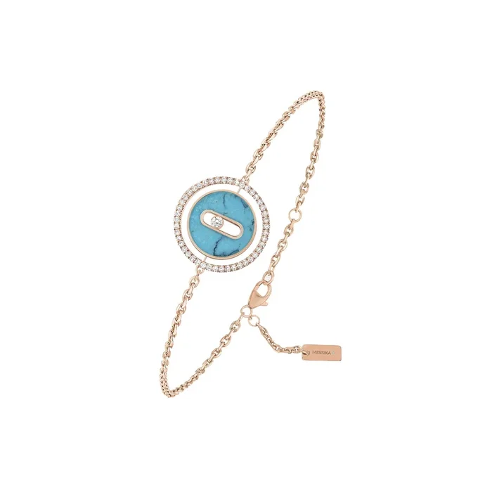 Messika Lucky Move PM bracelet in rose gold, diamonds and turquoise | Lepage