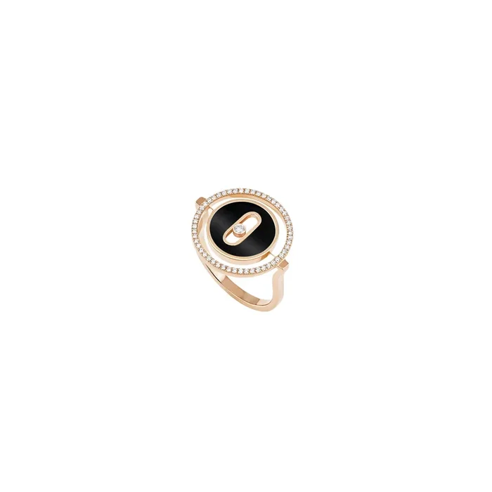Messika Lucky Move small ring in pink gold, onyx and diamonds – Lepage
