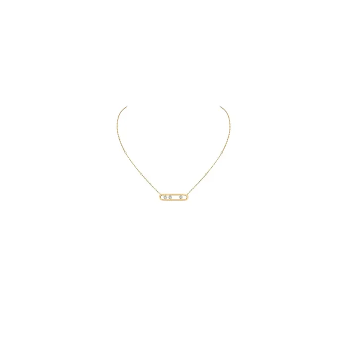 Messika Move double chain yellow gold and diamonds necklace 3997J – Lepage