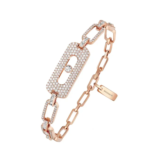 Messika Move Link chain bracelet in rose gold and diamonds – Lepage