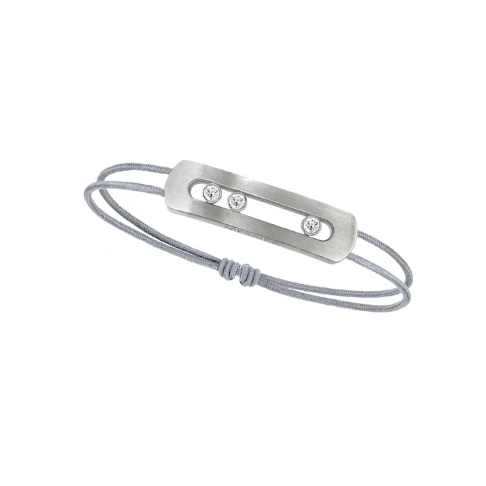 Messika Move Titanium bracelet in natural titanium and diamonds- Lepage