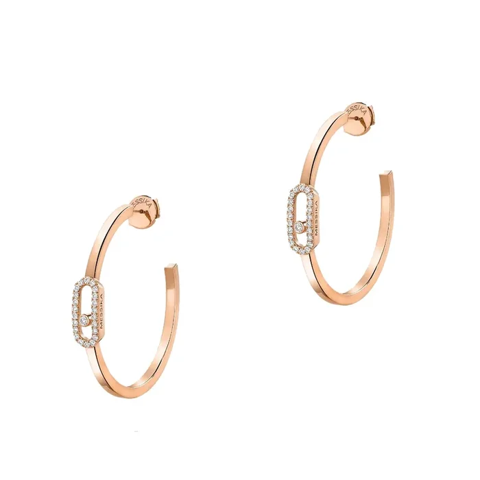 Messika Move Uno hoop earrings PM rose gold and diamond 12485R – Lepage