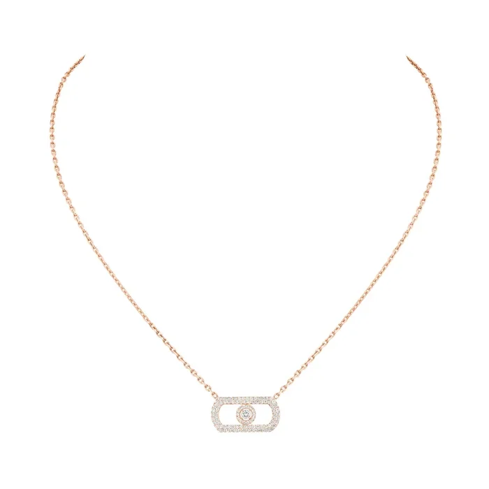 Messika So Move Pavé necklace in rose gold and diamonds – Lepage