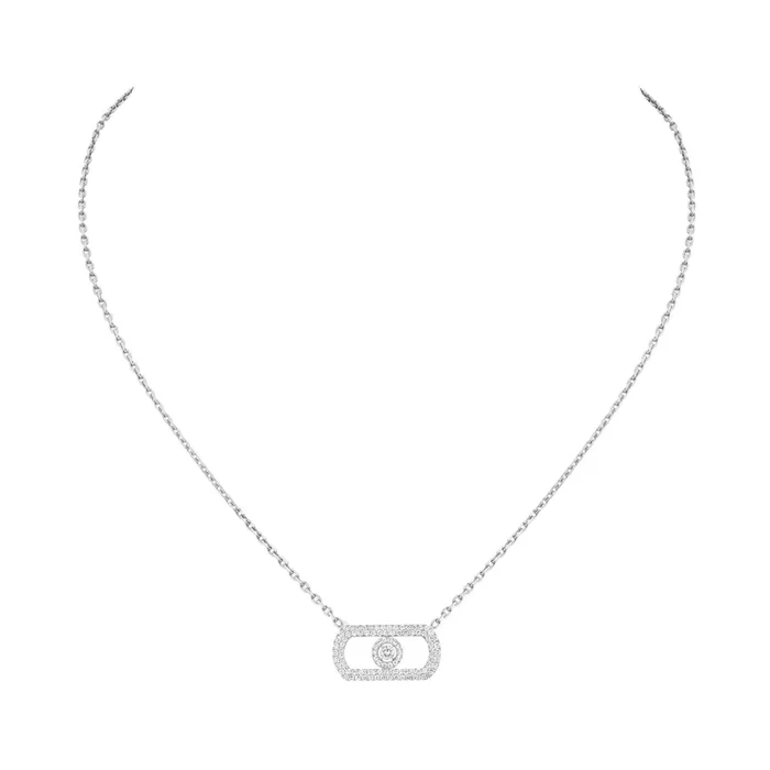 Messika So Move Pavé necklace in white gold and diamonds – Lepage