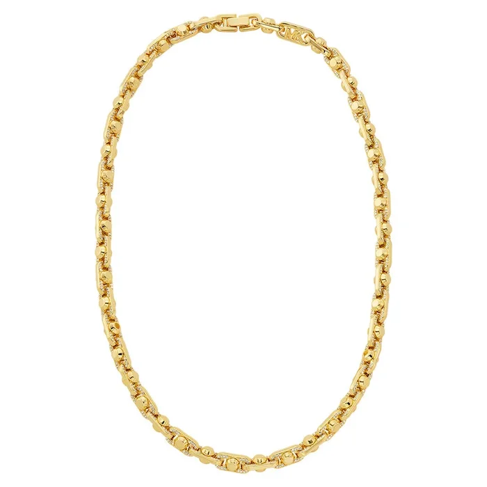 Michael Kors Gold Plated Brass Astor Link Pave 16″ Chain
