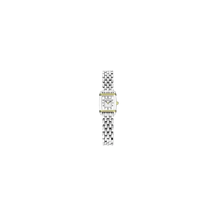 Michel Herbelin Art Deco bicolour quartz watch white dial steel bracelet