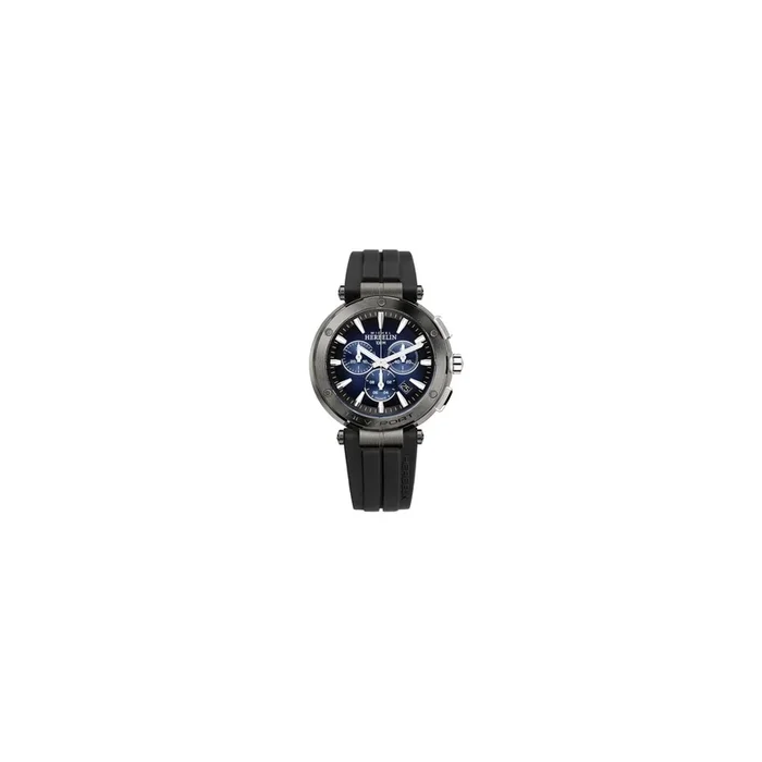 Michel Herbelin Newport Chronograph quartz watch black rubber strap 43mm