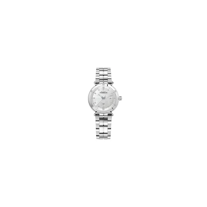 Michel Herbelin Newport quartz watch mother-of-pearl steel bracelet 34,5mm