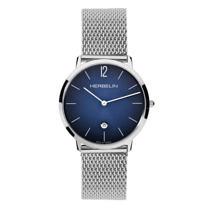 Montre Herbelin City cadran bleu bracelet acier 38,7 mm 1951515B – Lepage