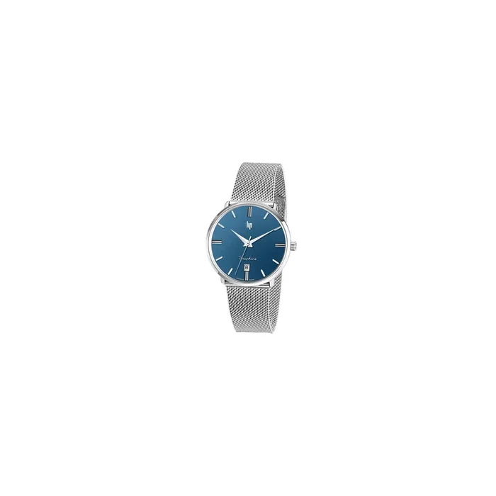 Montre Lip Dauphine quartz acier cadran bleu 38 mm 671424 – Lepage
