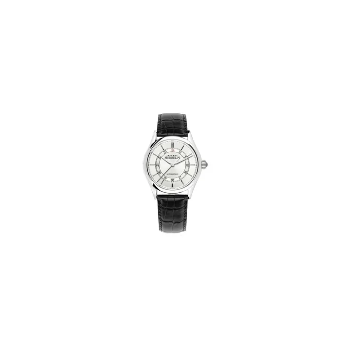 Montre Michel Herbelin Classiques 24H automatique cadran gris bracelet cuir noir 39 mm