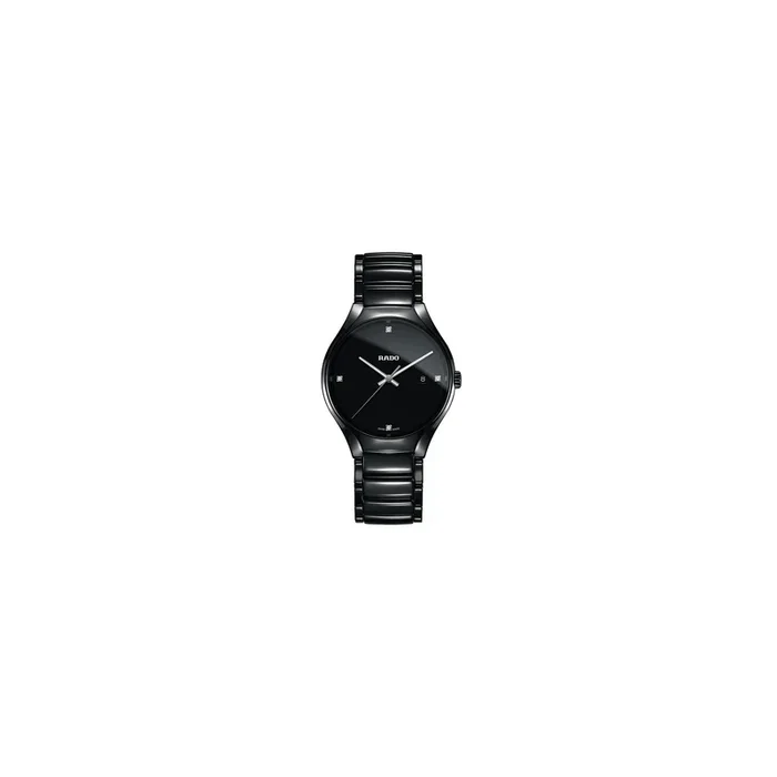 Montre Rado True quartz céramique noire index diamants 40 mm – Lepage