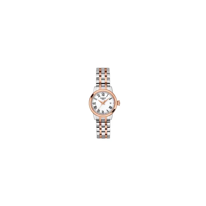 Montre Tissot T-Classic Dream Lady quartz PVD doré rose bracelet acier 28mm