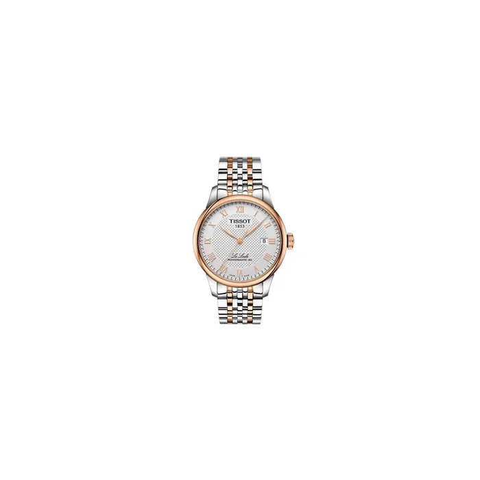 Montre Tissot T-Classic Le Locle Powermatic 80 cadran argent bracelet acier bicolore 39,3 mm