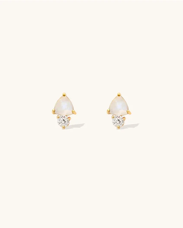 Moonstone Duo Studs