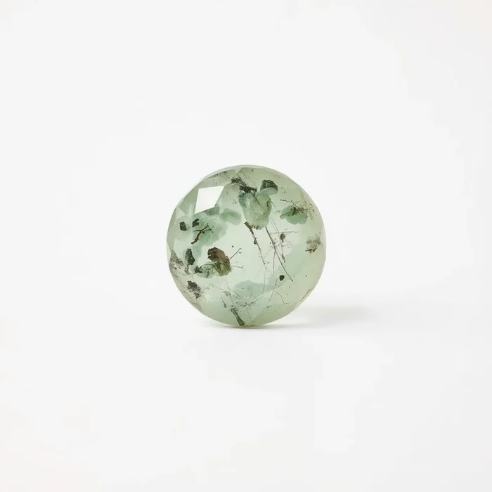 Moss Agate 1PC Tiny 5×5 MM Round Faceted Green Sparkling Semi Precious Gems