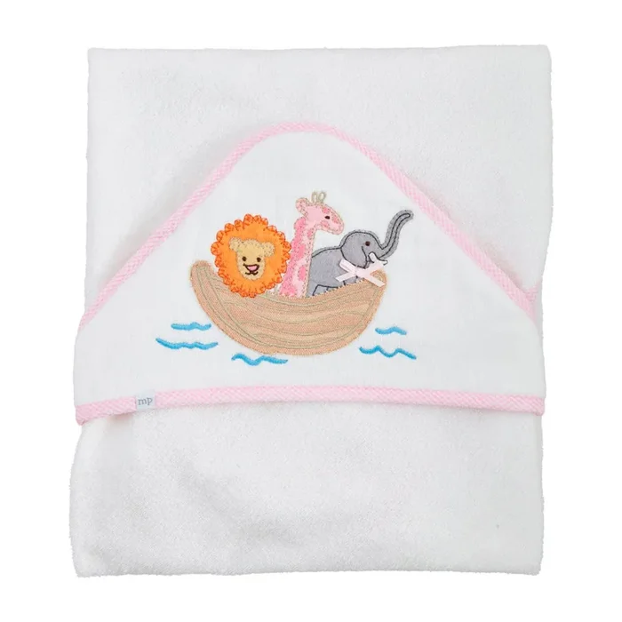 Mud Pie Pink Noahs Ark Hooded Towel