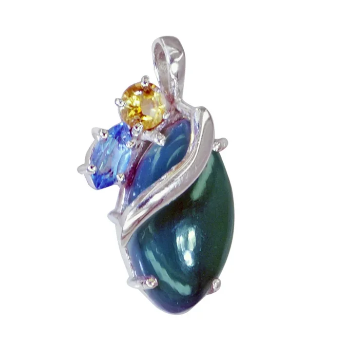 Multi Stone Classic American Silver Trilogy Pauline wedding multicolor Pendant Jewelry