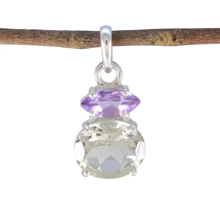 Multi Stone Delicate American 925 Silver Toi et Moi Yasmin Abstract multicolor Pendant Jewelry
