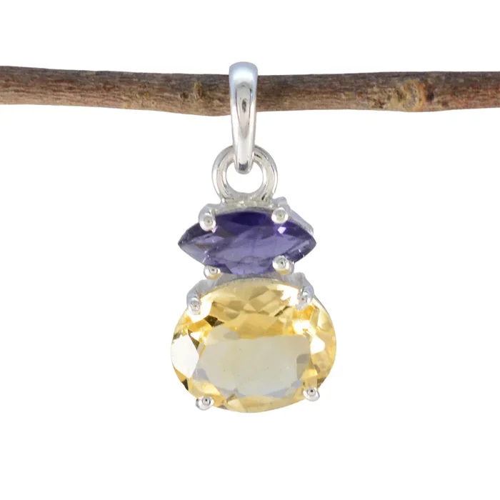 Multi Stone Delicate American Sterling Silver Toi et Moi Zoey Romantic multicolor Pendant Jewellery