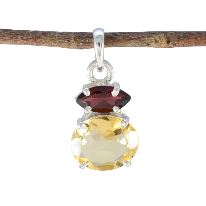 Multi Stone Delicate Mexican 925 Silver Toi et Moi Yasmin Feminine multicolor Pendant Jewelry