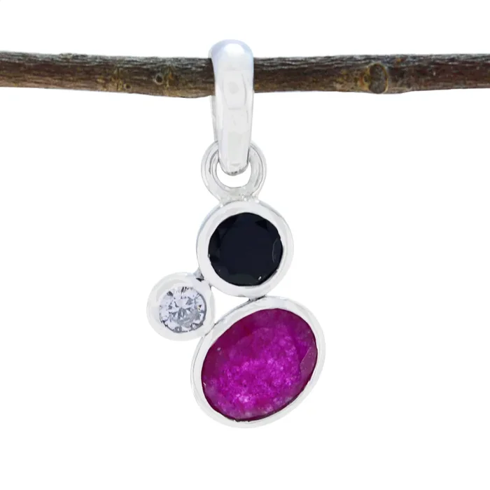 Multi Stone Elegant Japanese Sterling Silver Trilogy Ayaka Glamorous multicolor Pendant Jewellery