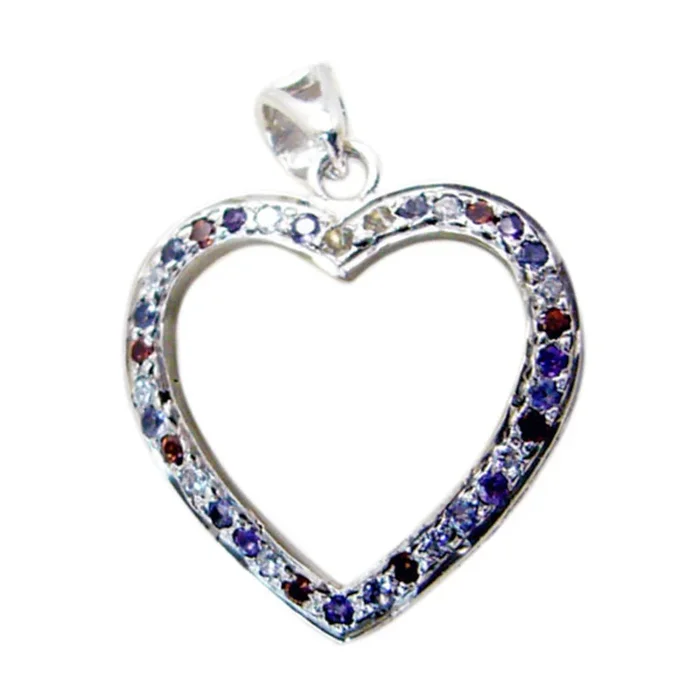 Multi Stone Featherlight Australian Silver multiple Maya Graceful multicolor Pendant Jewelry
