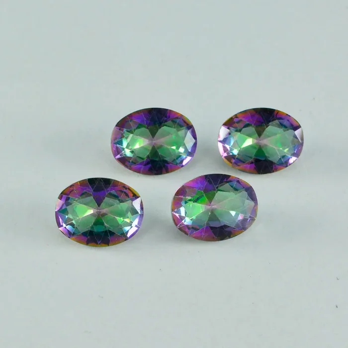 Mystic Quartz 1PC Chunky 15×20 MM Oval Faceted Multicolor Natural Semi Precious Loose Gemstone