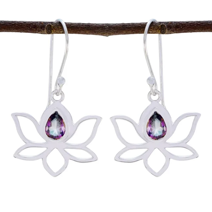 Mystic Quartz Italian Clara Solitaire Dangle multicolor 925 Silver Earring