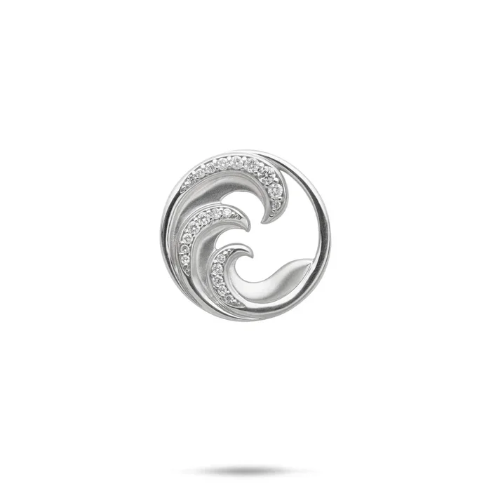 Nalu Pendant in White Gold with Diamonds – 18mm
