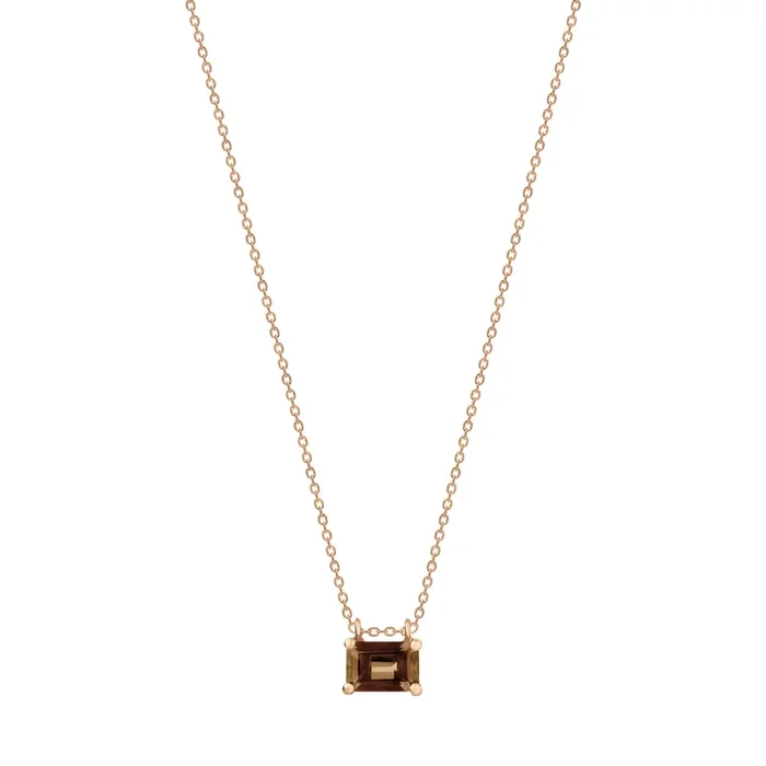 Necklace Ginette NY mini Cocktail in rose gold and smoked quartz | Lepage