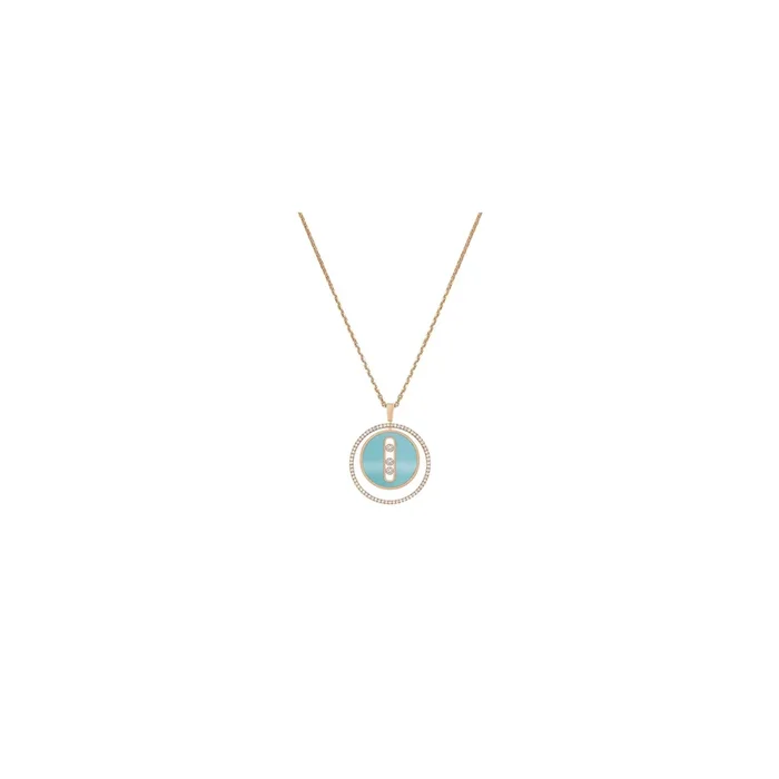 Necklace pink gold turquoise Lucky Move Messika 10836R – Lepage