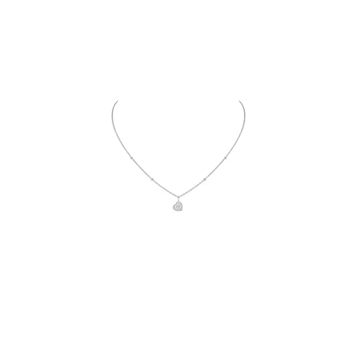 Necklace woman messika jewel heart white gold and diamonds 11437G – Lepage