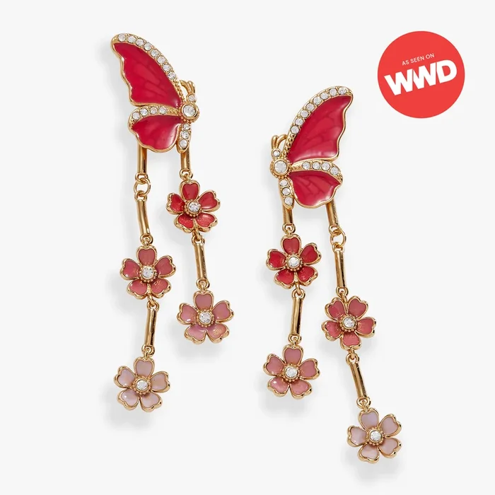 New York Botanical Garden® 2-in-1 Butterfly Statement Earrings