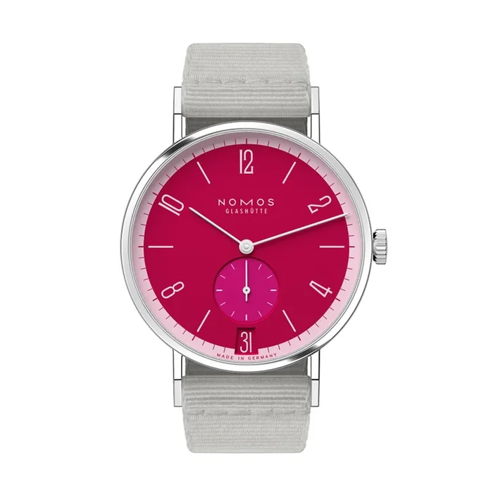 Nomos Tangente 38 Date Chili Watch – Limited 175 years mechanical grey textile bracelet 37,5 mm – Lepage