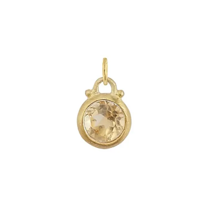 November — Citrine Birthstone Charm in Gold – FINAL SALE