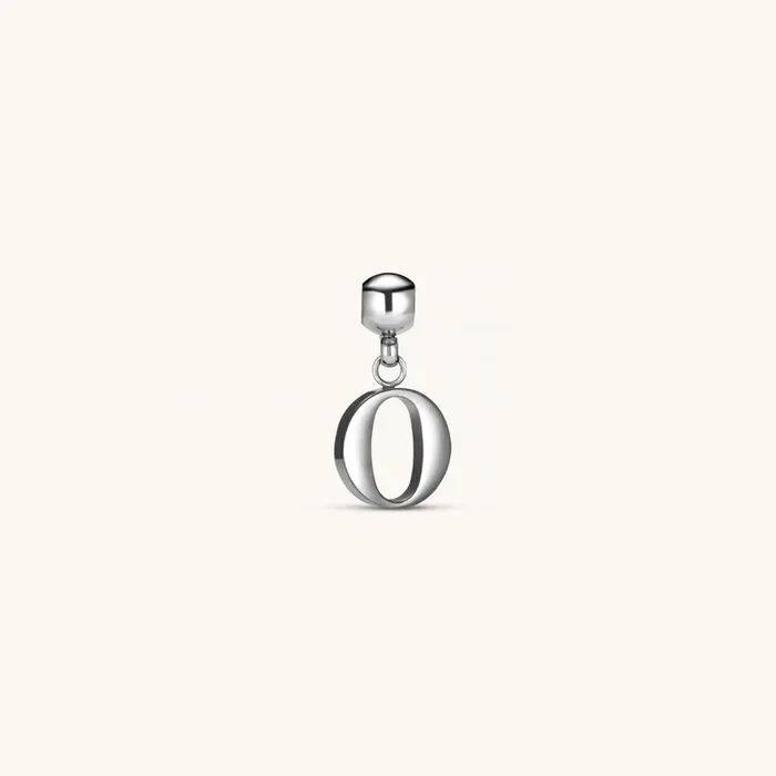 O Classic Initial Charm Silver