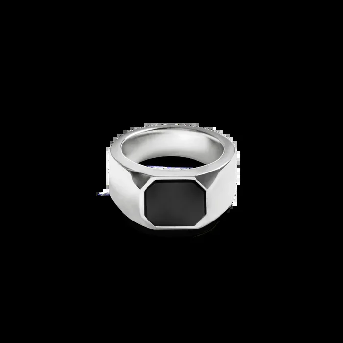 Octagonal Onyx Signet Ring – Sterling Silver