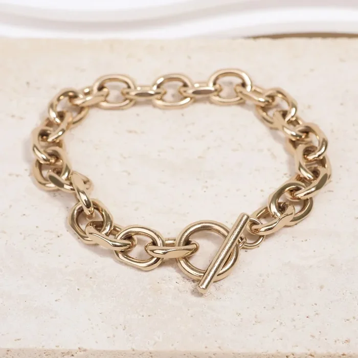 Olga bracelet toogle clasp 18cm gold-plated
