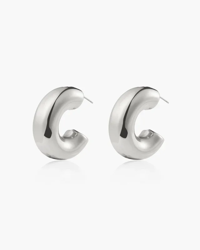 Orecchini a cerchio Chunky in argento