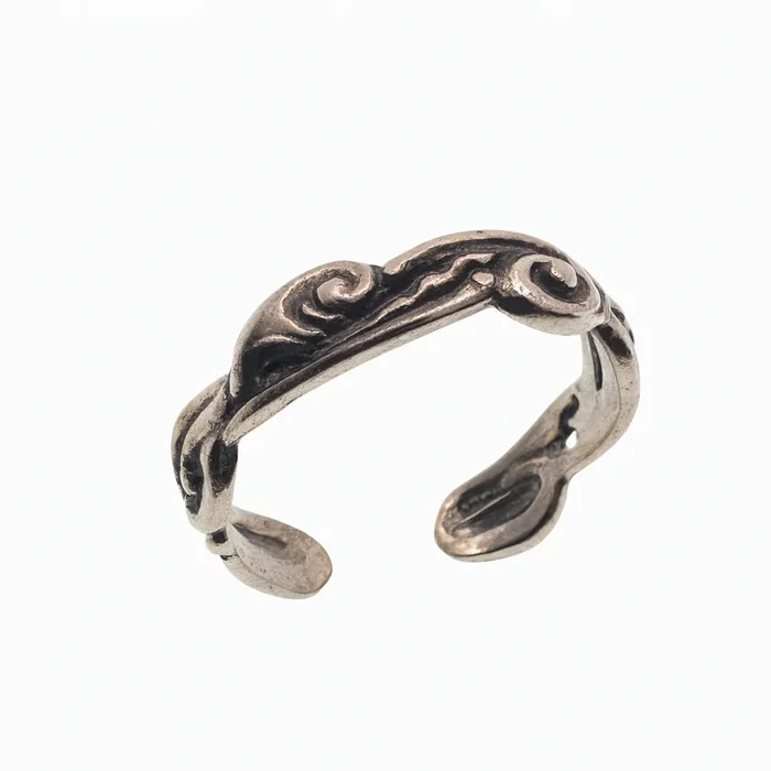 Oxidized 925 Sterling Silver Adjustable Filigree Toe Ring – TR305