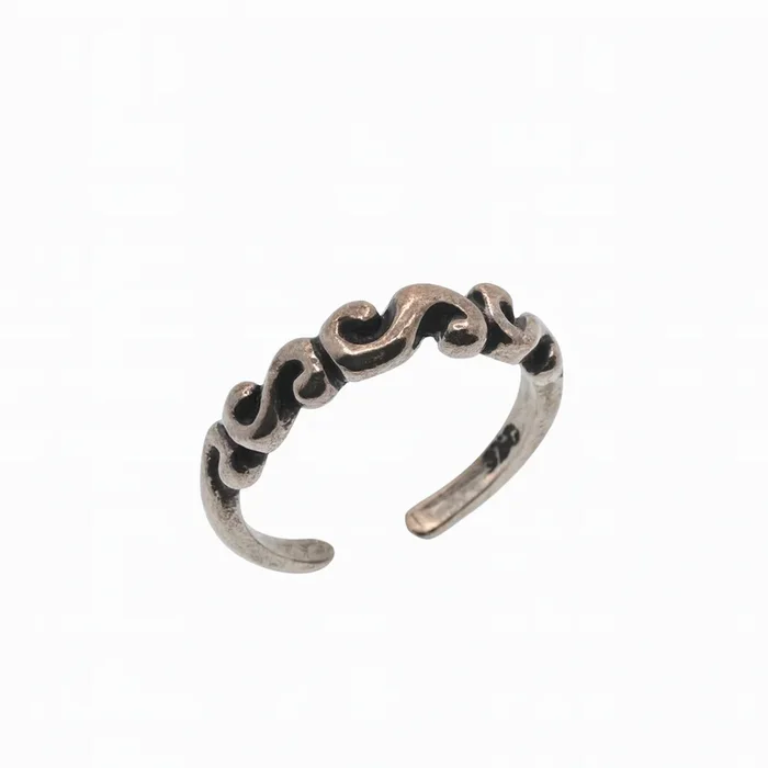 Oxidized 925 Sterling Silver Adjustable Multi S Design Toe Ring – TR308