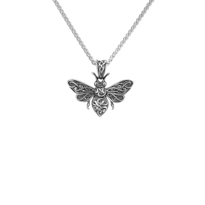 Oxidized Silver Bee Pendant