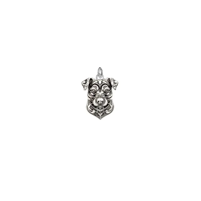 Oxidized Silver Dog Charm