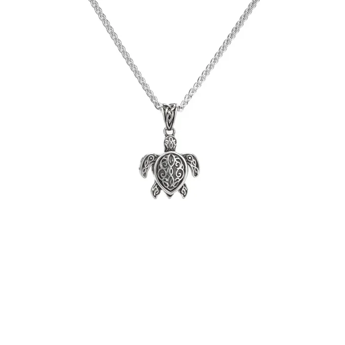Oxidized Silver Sea Turtle Pendant