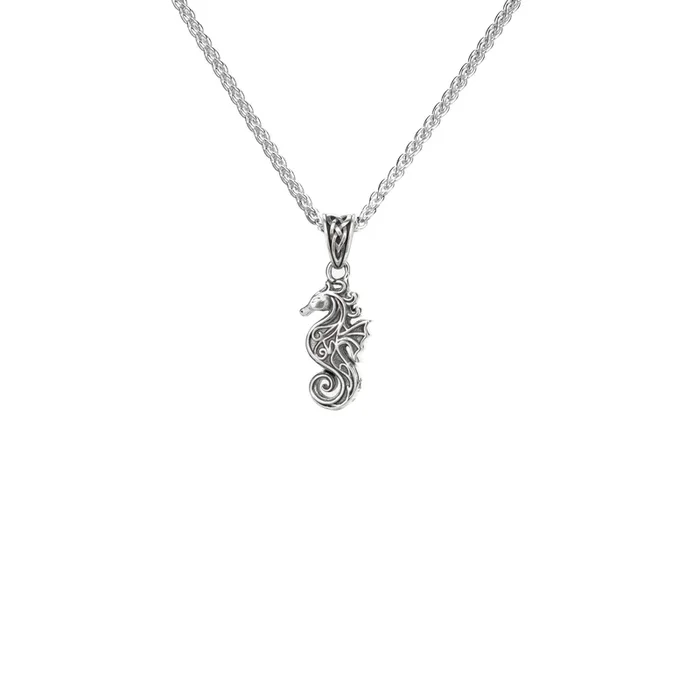 Oxidized Silver Seahorse Pendant