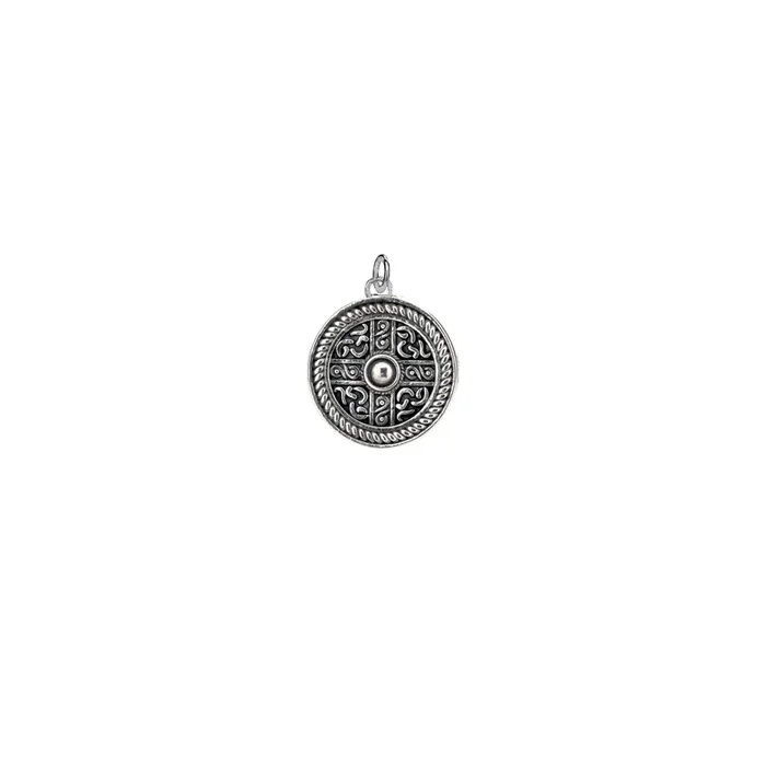 Oxidized Silver Shield Charm