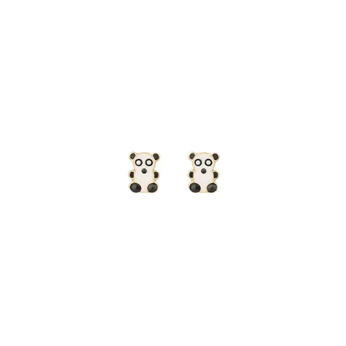 Pandas earrings in yellow gold | LEPAGE