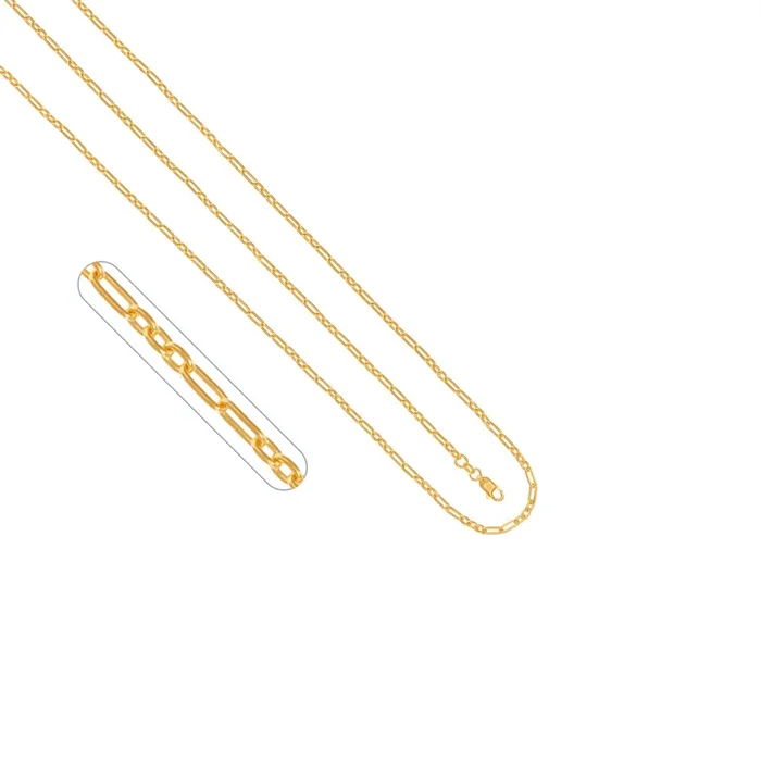 Paper Clip 20″ Chain in 22K Gold