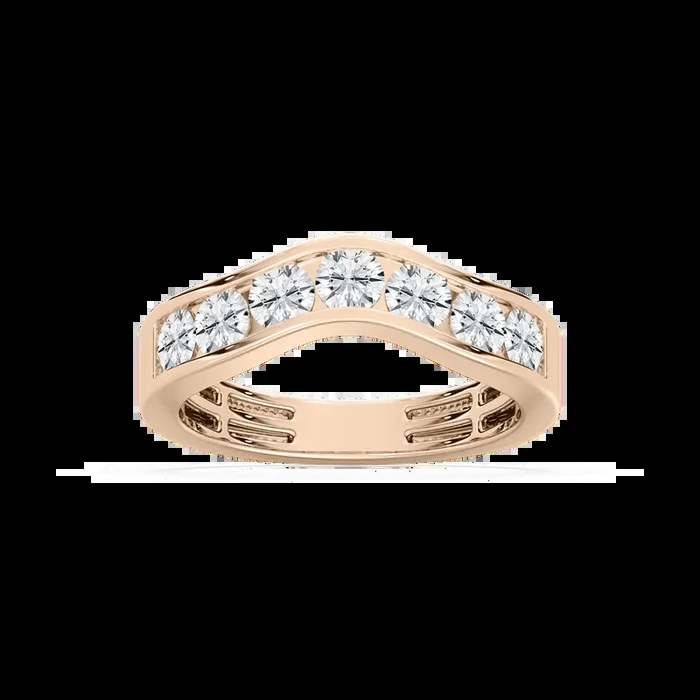 Parker 1 ctw Round Lab Grown Diamond Channel Set Curved Band